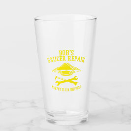 Copo De Pint cambaleador com o logotipo amarelo de reparo do Sa