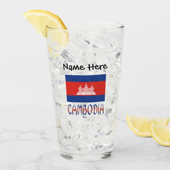 Copo De Pint Camboja: Bandeira Personalizada no Camboja (Gelo frontal)