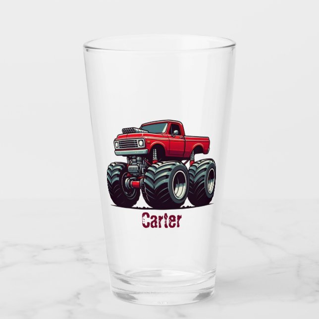 Copo De Pint Caminhão monstro vermelho (Frente)