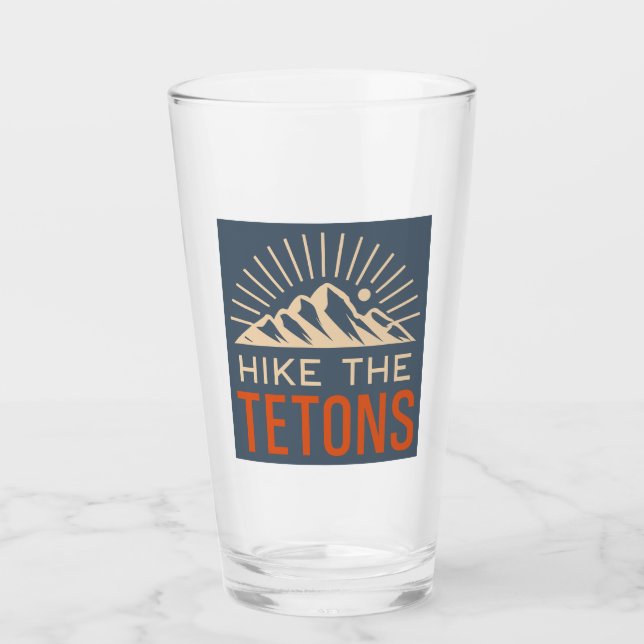 Copo De Pint Caminhe pelos Tetons Sunburst (Frente)