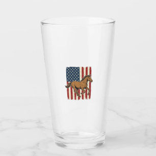 Copo De Pint Camisa de bandeira patriótica de cavalo de corrida