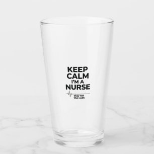 Copo De Pint Camisa de Enfermeira Engraçada Mantenha Calmo Dese