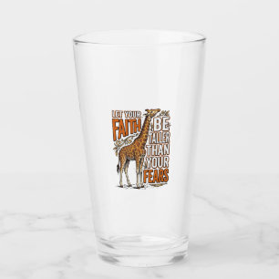 Copo De Pint Camisa Inspiradora Vintage Girafa Fé Design_1