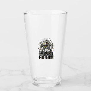 Copo De Pint Camisa Monstro Smog Gravura Vintage Aviso Ecológic