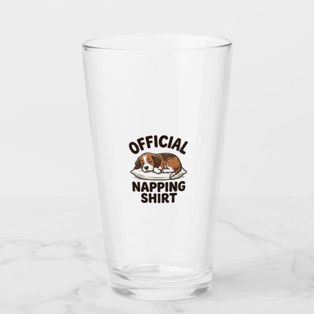 Copo De Pint Camisa Oficial de Cochilo Cachorro Sonolento Desig (Frente)