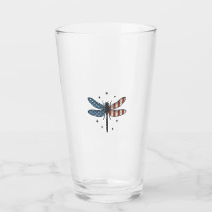 Copo De Pint Camisa Vetorial Vintage Patriótica de Libélula Des