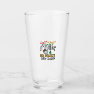 Copo De Pint Camisa Vintage de Citação de Atitude de Cachorro d