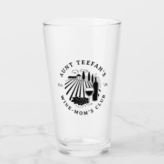Copo De Pint Camiseta Clube de Vinho da Tia para Mães - Preto