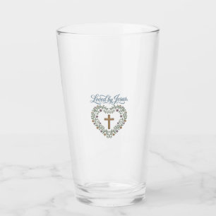 Copo De Pint Camiseta Cristã Cruz Floral Amada por Jesus Desi