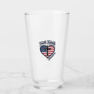 Copo De Pint Camiseta Cruz Patriótica Fé Família Liberdade Cora