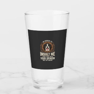Copo De Pint Camiseta de Cachorro Opinião Divertida Insulto