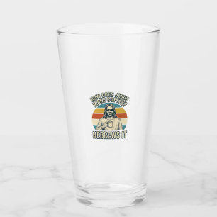 Copo De Pint Camiseta Engraçada Jesus Café Desenho Vintage_