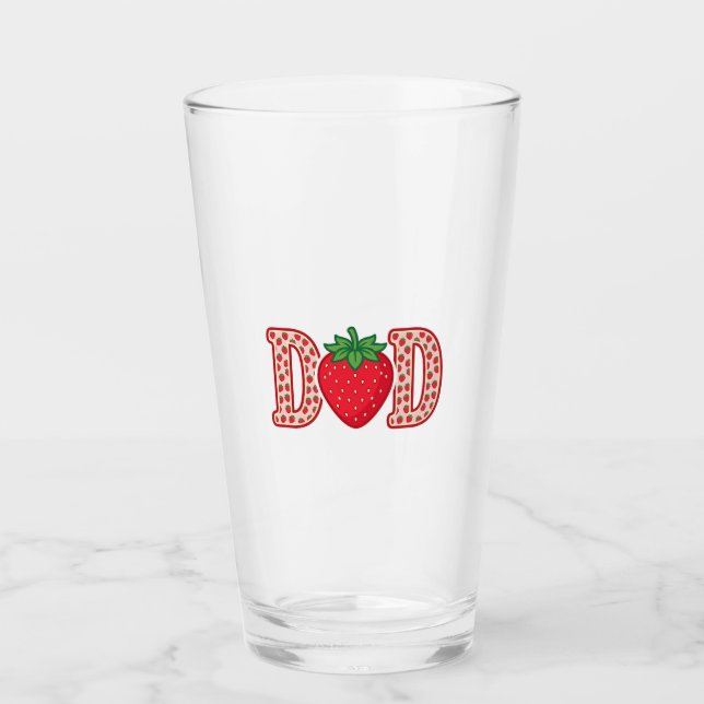 Copo De Pint Camiseta Vector Desenho de Letra de Morango Pai_1 (Frente)