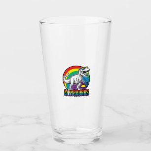 Copo De Pint Camiseta Vintage de Dinossauro Arco-íris Allysauru