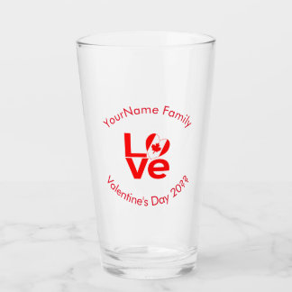 Copo De Pint Canadian Flag Red LOVE Personalized Text