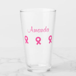 Copo De Pint Cancer de Fita Rosa (Nome) 4Amanda