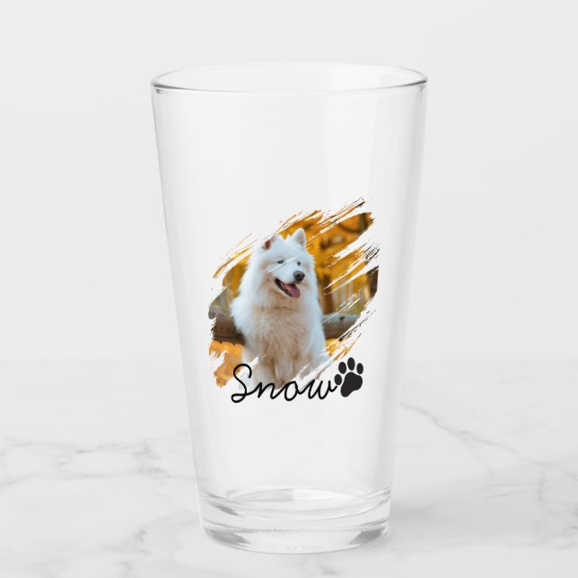 Copo De Pint Caneca com Foto e Nome de Animal de Estimação Pers (Frente)