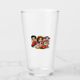 Copo De Pint Caneca de Amigos e Vaca de Caricatura de Desenho A