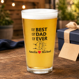 Copo De Pint Caneca de Vidro Personalizada Melhor Pai do Mundo