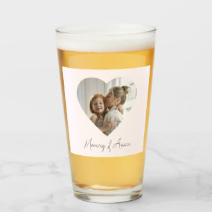 Copo De Pint Caneca de Vidro Personalizada para Mãe   Nome e Fo