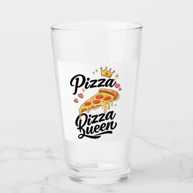 Copo De Pint Caneca engraçada da Rainha da Pizza para mulheres  (Frente)