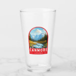 Copo De Pint Canmore Canada Viagem Art Vintage<br><div class="desc">Canmore retro vetor viagem design. Canmore é uma cidade nas Montanhas Rochosas de Alberta,  a oeste de Calgary. É conhecido por cimeiras ruins como as Três Irmãs e o Pico Ha Ling.</div>