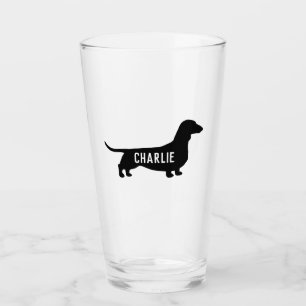 Copo De Pint Cão do Wiener da silhueta do Dachshund