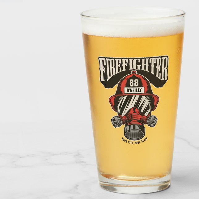 Copo De Pint Capacete de Bombeiros Personalizado (Criador carregado)