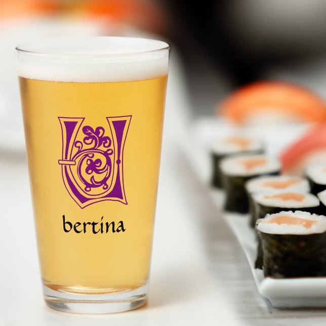 Copo De Pint Capital Decorativo Botânico Medieval U (Criador carregado)