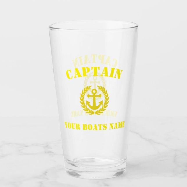 Copo De Pint Capitão e âncora de barco (Frente)