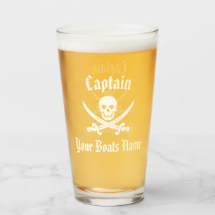 Copo De Pint Capitão pirata e nome do barco