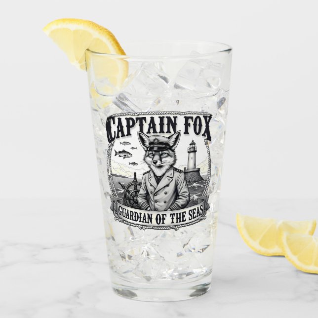 Copo De Pint Captain Fox Guardian of Seas Nautical Design (Gelo frontal)