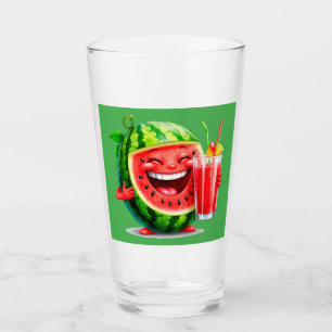 Copo De Pint Caractere de melancia sorridente, gostando