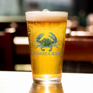 Copo De Pint Caranguejo Azul Crustáceo Monograma nome
