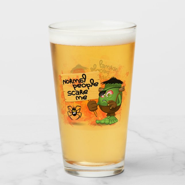Copo De Pint Caráter Frankenstein 'Normal Pessoas Scare Me' (Frente (Preenchido))