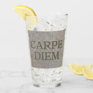 Copo De Pint Carpe Diem Stone glass tumbler
