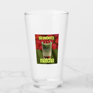 Copo De Pint Cartaz de Latte de Matcha com Morango – Bebida de