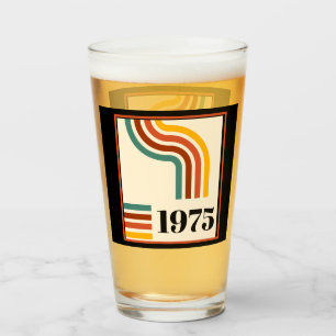 Copo De Pint Cartaz Vintage de Faixa Retro de 1975 para Anivers