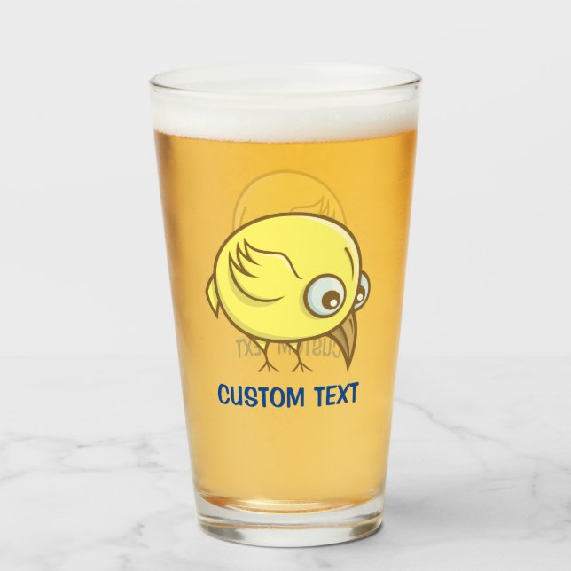 Copo De Pint Cartografia de aves amarelas (Frente (Preenchido))