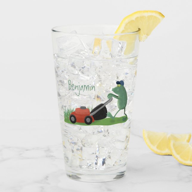 Copo De Pint Cartografia de relva verde-sapo engraçada (Gelo traseiro)