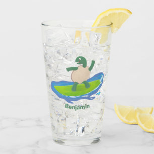 Copo De Pint Cartografia de surf de tartaruga engraçada