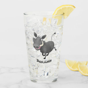 Copo De Pint Cartoon animado de porco-javali africano engraçado
