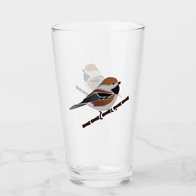 Copo De Pint Cartoon Boreal Chickadee Bird Adorável (Frente)