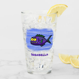 Copo De Pint Cartoon de peixe Piranha