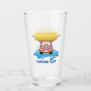 Copo De Pint Cartoon de porco de lavagem