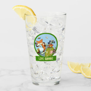 Copo De Pint Cartoon de Raça de Animais da Floresta Engraçada