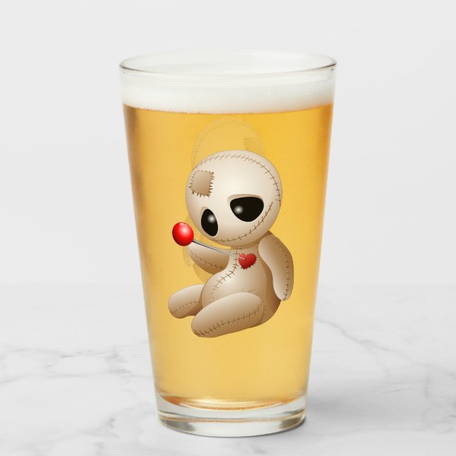 Copo De Pint Cartoon Doll Voodoo Apaixonado (Frente (Preenchido))