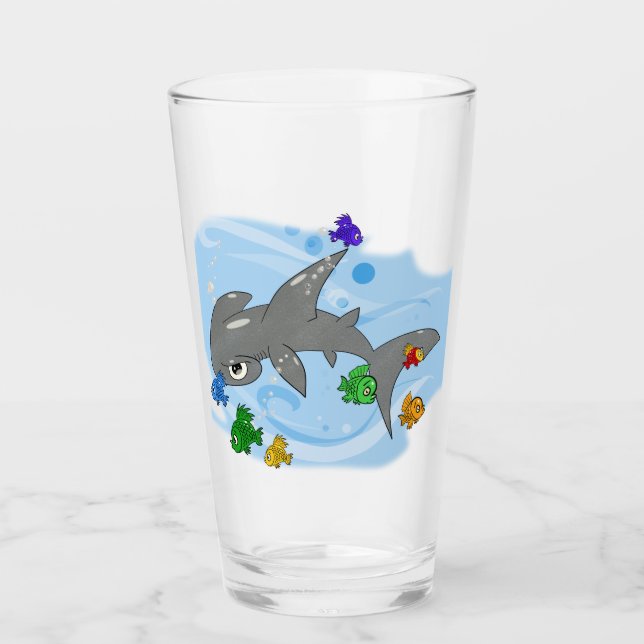 Copo De Pint Cartoon Hammerhead Shark (Frente)