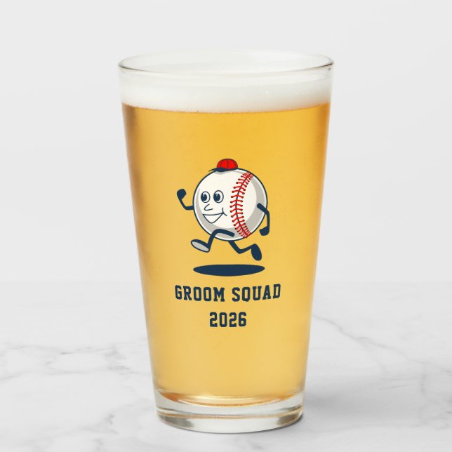 Copo De Pint Cartoon Personalizado de Bola de Baseball (Frente (Preenchido))