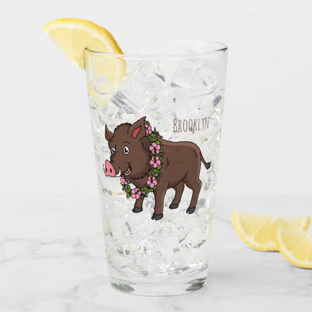 Copo De Pint Cartoon selvagem e flores (Gelo frontal)